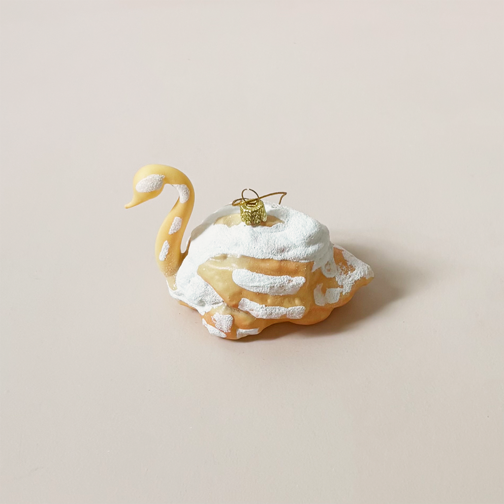 Swan Cream Puff Ornament