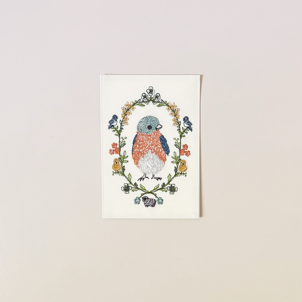 Baby Bluebird Embroidered Note Card