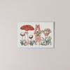Fox With Mushrooms Embroidered Note Card