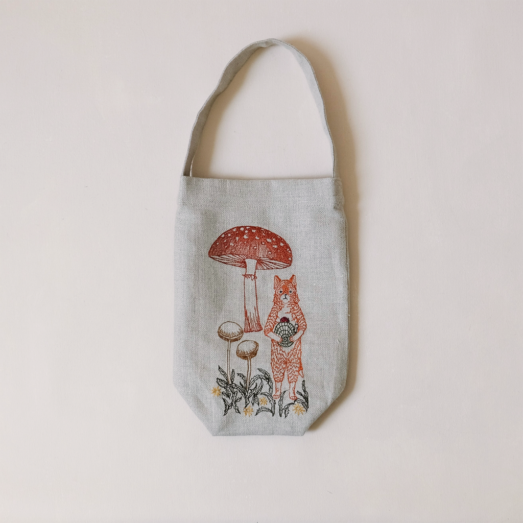 Fox With Mushrooms Wine Bag