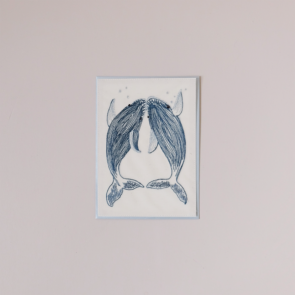 Humpback Whale Embroidered Note Card
