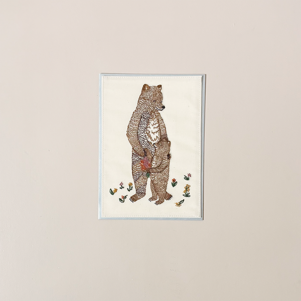 Mama Bear & Cub Embroidered Note Card
