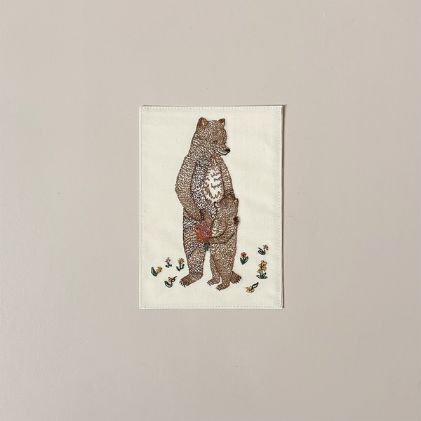 Mama Bear & Cub Embroidered Note Card