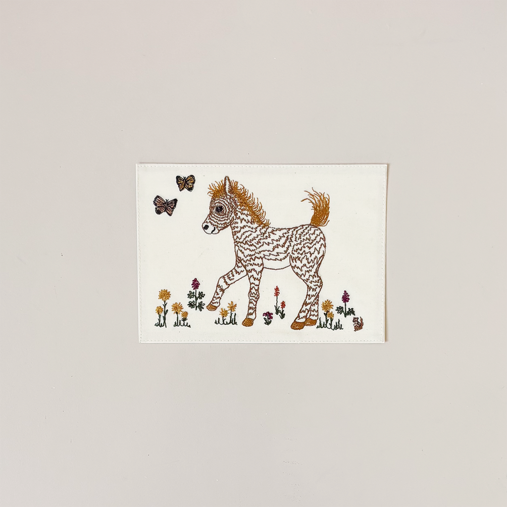 Prancing Pony Embroidered Note Card