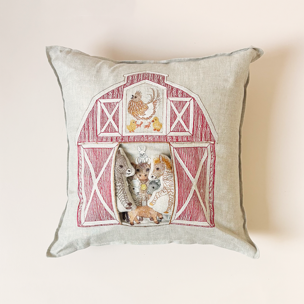 Red Barn Pocket Pillow