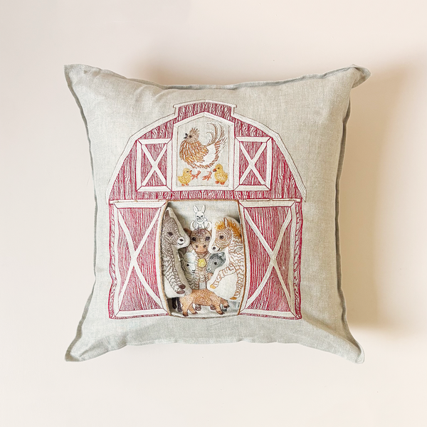Red Barn Pocket Pillow