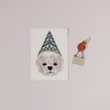 Shih Tzu Birthday Surprise Embroidered Note Card