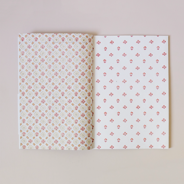Block Print Wrapping Paper Book Ochre