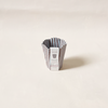 Blue & Brown Striped Scalloped Pen Pot
