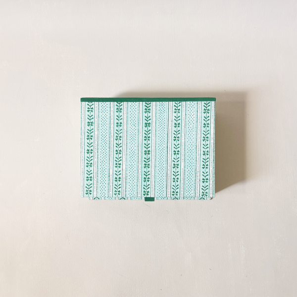 Celadon Floral Stripe Keepsake Box Small