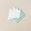 Celadon Green Floral Stripe Note Card Set