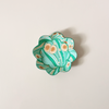 Flower Petal Round Desk Tray Green Fire Whirl