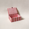 Garnet Red Floral Stripe Keepsake Box Small