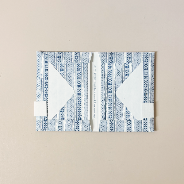 Harbor Blue Floral Stripe Note Card Set