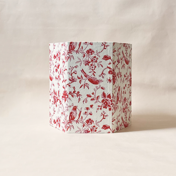 Hexagon Collapsible Basket Red Robin & Peony