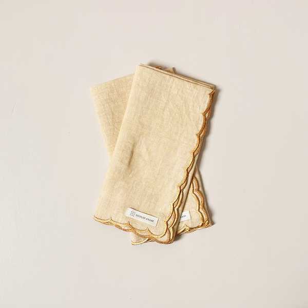 Melon Scalloped Napkin Set/2