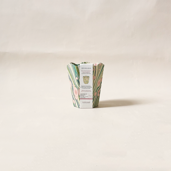 Moss Fire Whirl Scalloped Pen Pot