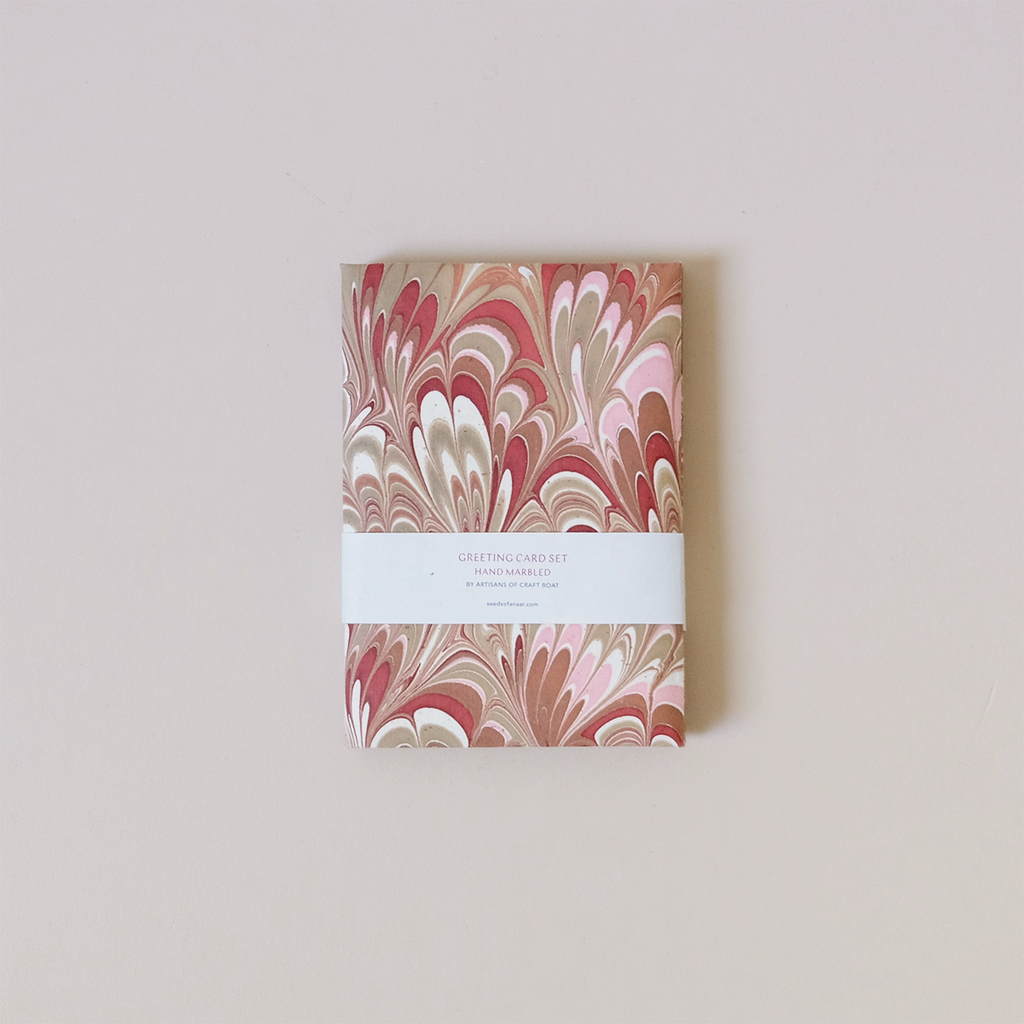 Ochre Marble Note Card Set