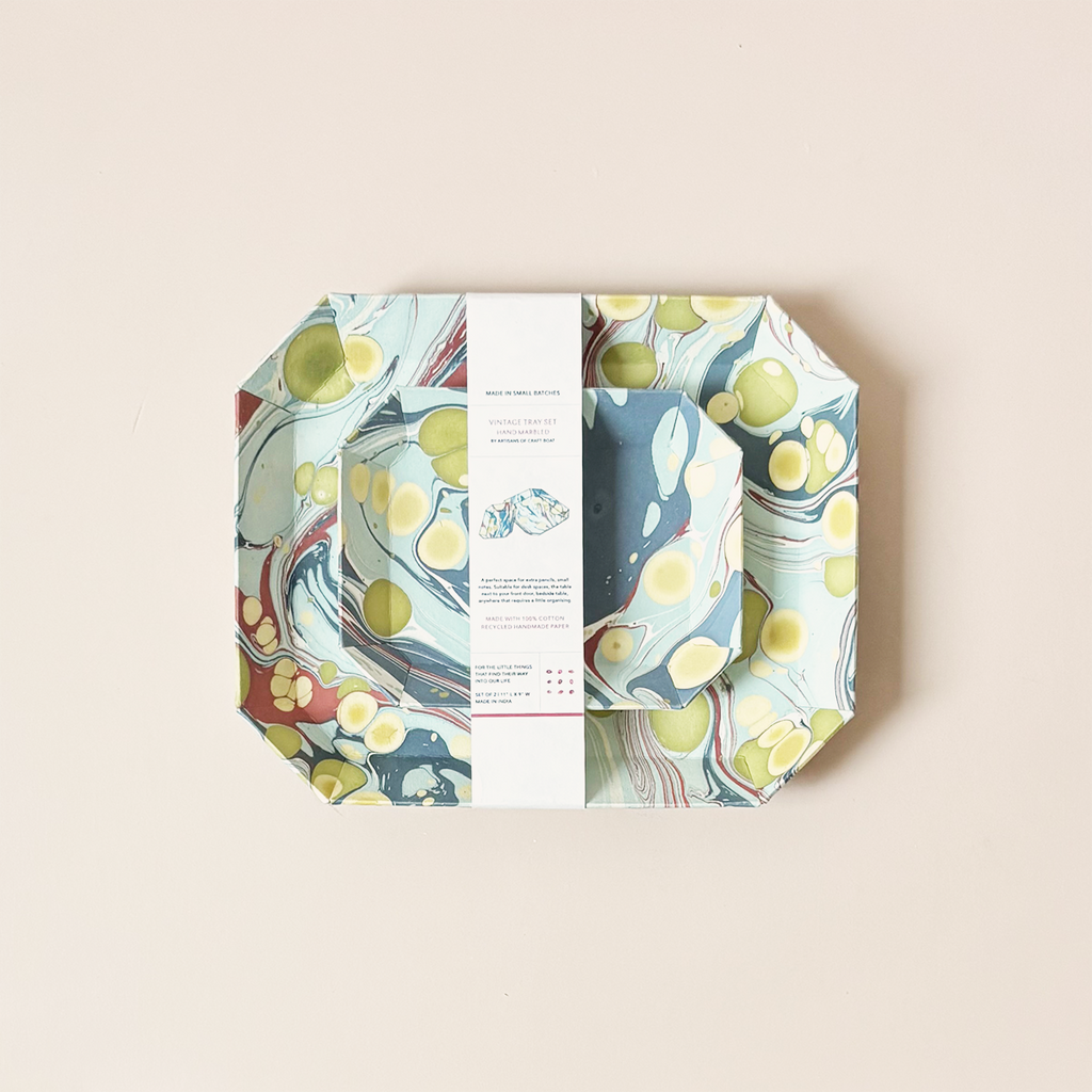 Octagon Tray Set Ocean Bubble