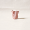 Peach & Brown Striped Scalloped Pen Pot