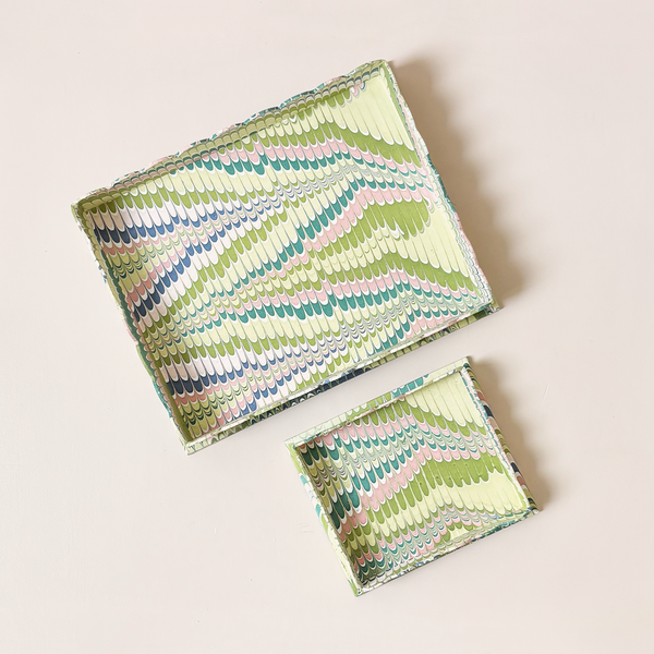 Scalloped Tray Set Moss Mountain