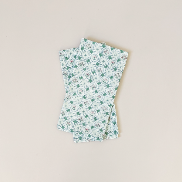 Spring Bloom Green Napkin Set/2