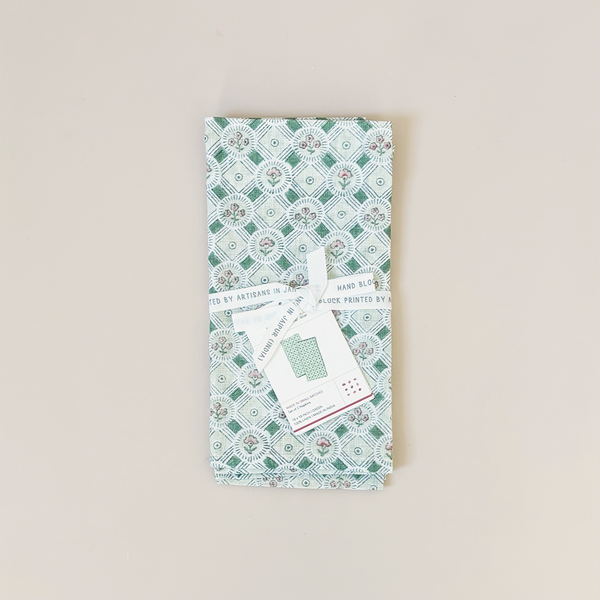 Spring Bloom Green Napkin Set/2