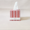 Tissue Box Cover Garnet Red Floral Stripe