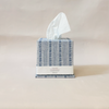 Tissue Box Cover Harbor Blue Floral Stripe