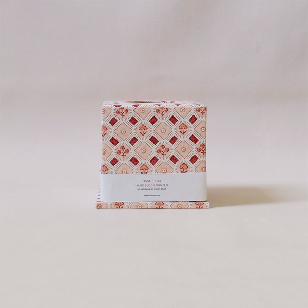 Tissue Box Cover Spring Bloom Red