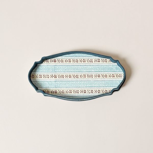 Victorian Desk Tray Blue Ochre Rhea