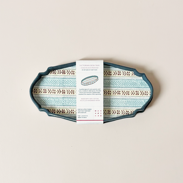 Victorian Desk Tray Blue Ochre Rhea