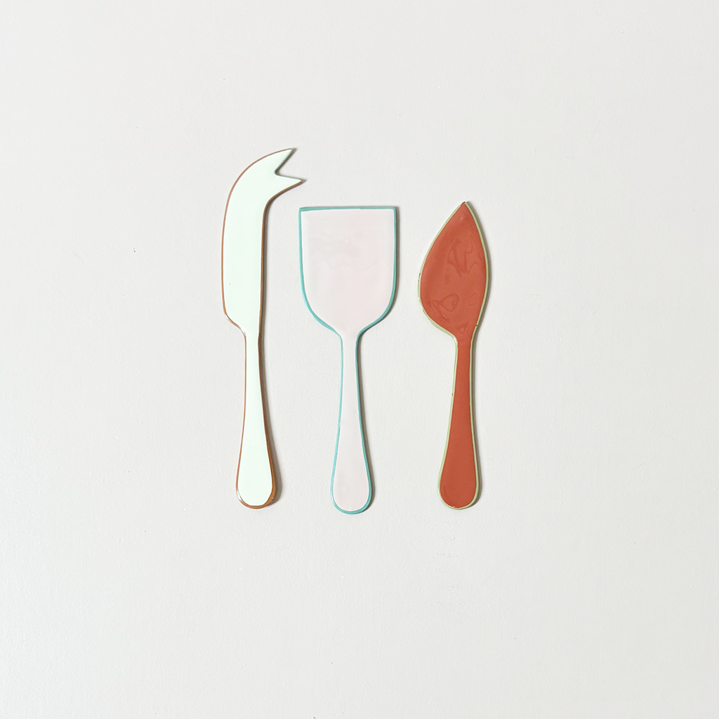 Enamel Cheese Knife Set