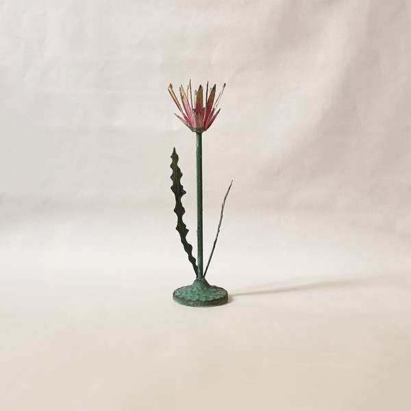 Flower Metal Taper Holder Orange Large