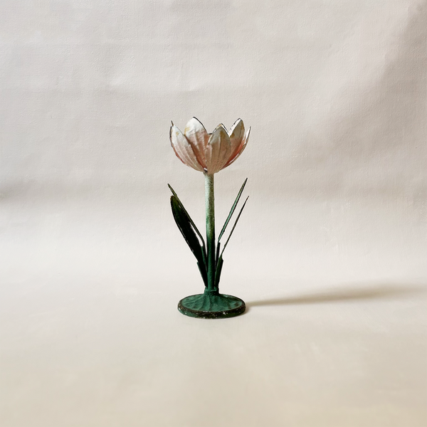 Flower Metal Taper Holder Pink Small