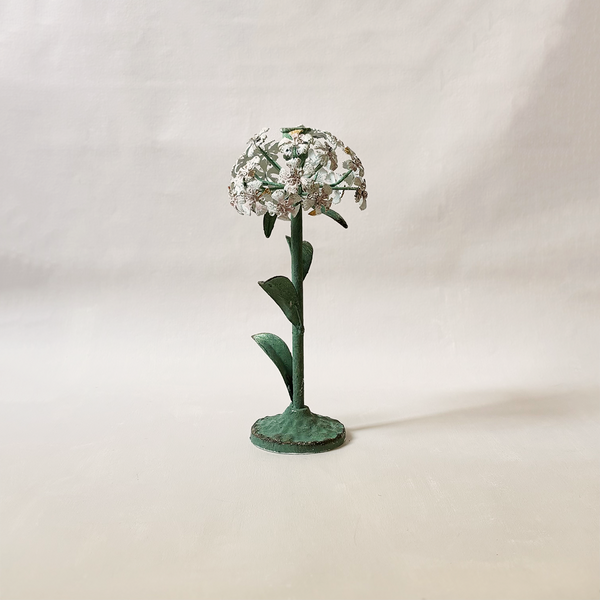 Flower Metal Taper Holder White Large