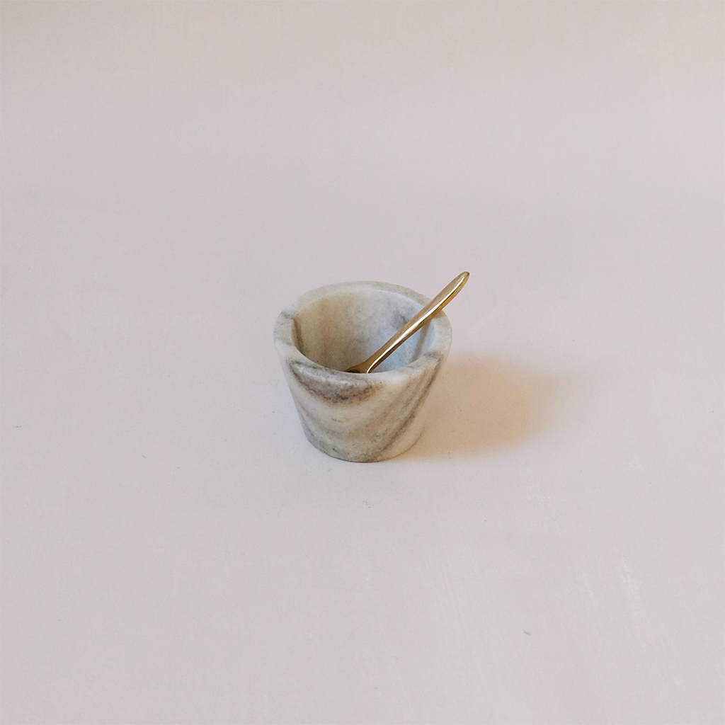 Marble Bowl With Spoon Taupe