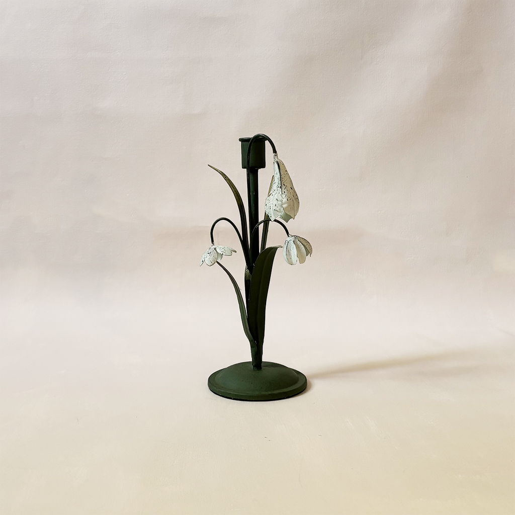 Snowdrop Metal Taper Holder Small