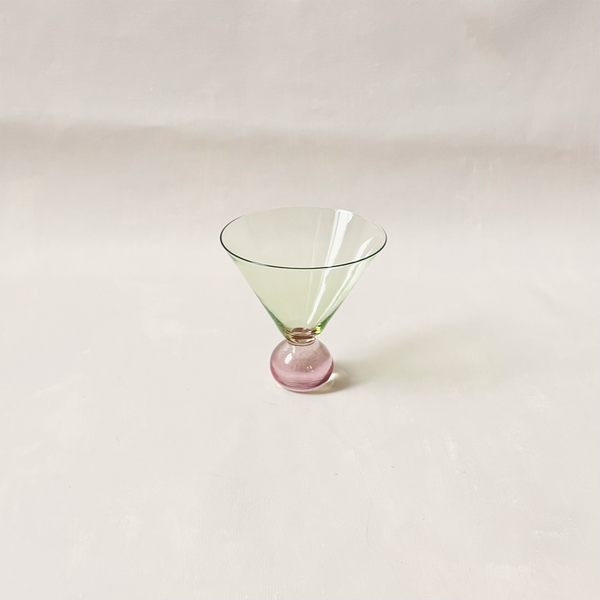 Two Tone Martini Glass Green