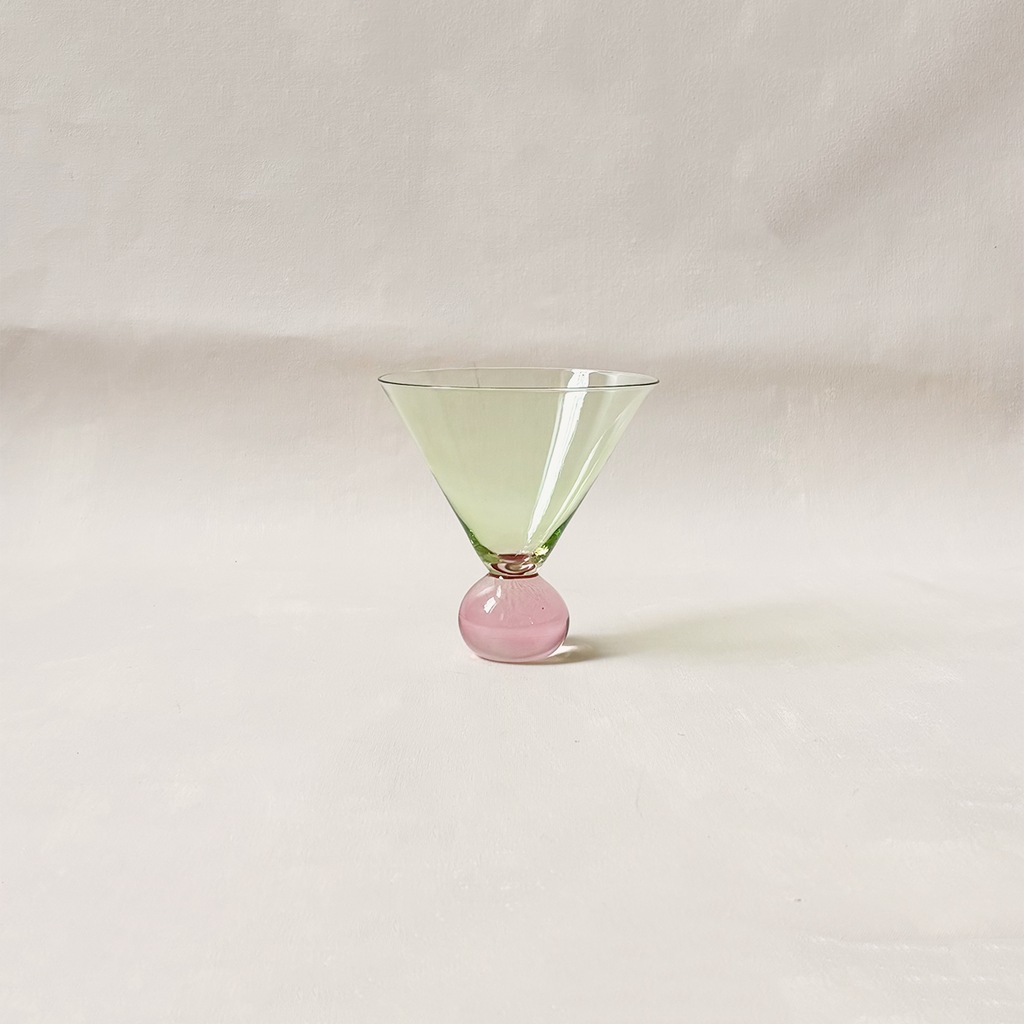 Two Tone Martini Glass Green