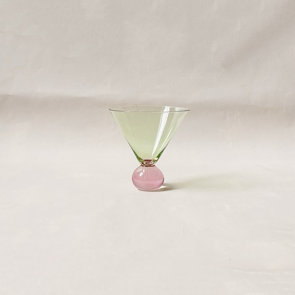 Two Tone Martini Glass Green