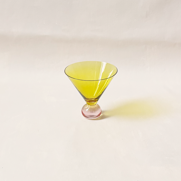 Two Tone Martini Glass Yellow