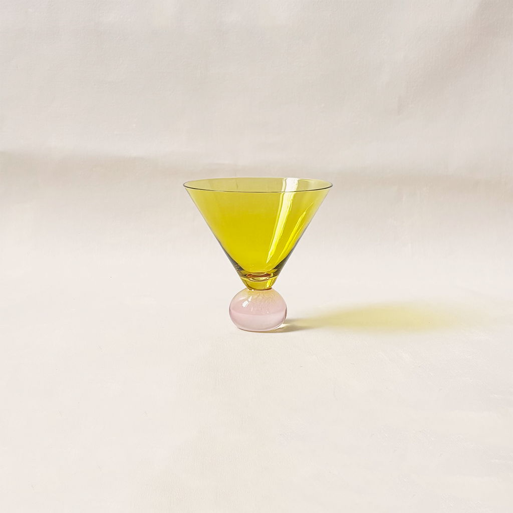 Two Tone Martini Glass Yellow
