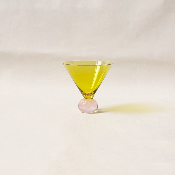 Two Tone Martini Glass Yellow