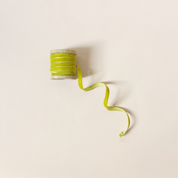 Velvet Ribbon With Metallic Edge Chartreuse