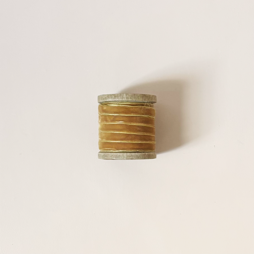 Velvet Ribbon With Metallic Edge Nutmeg
