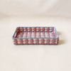 Woven Paper Rope Tray Blue & Natural