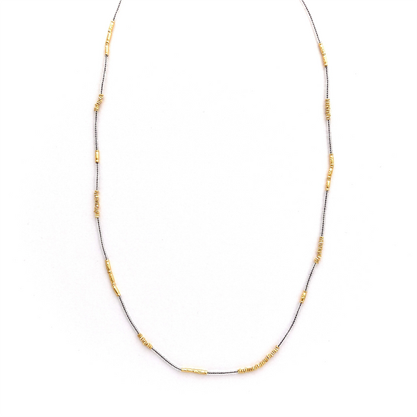 Gold Vermeil & Clear Seed Bead Necklace