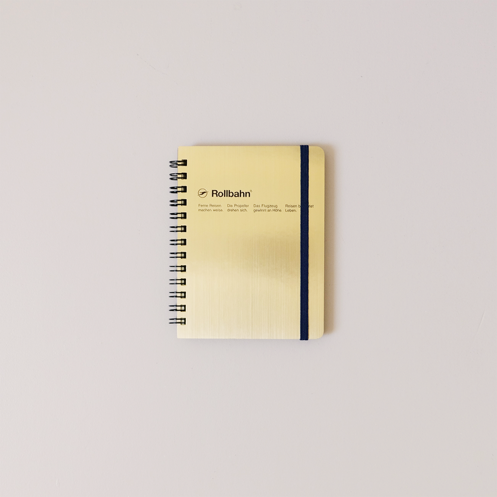 Spiral Notebook Pocket Memo Gold