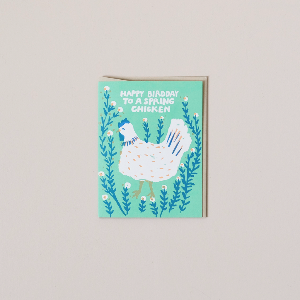 Spring Chicken Birthday Note Card